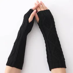 New Women Fingerless Gloves Warmer Half Fingered Glove Hand Girls Soft Mitten Arm Sleeves Knitted Work Female Goth Lolita Gloves