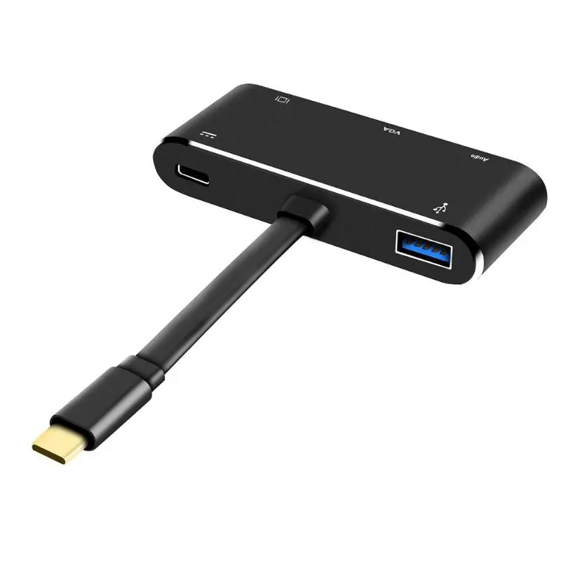 5 в 1 USB C к HDMI адаптер тип-c к 4K HDMI/VGA/Аудио/USB 3,0 порт+ USB C порт(PD) конвертер для ноутбука Macbook Zend переключатель