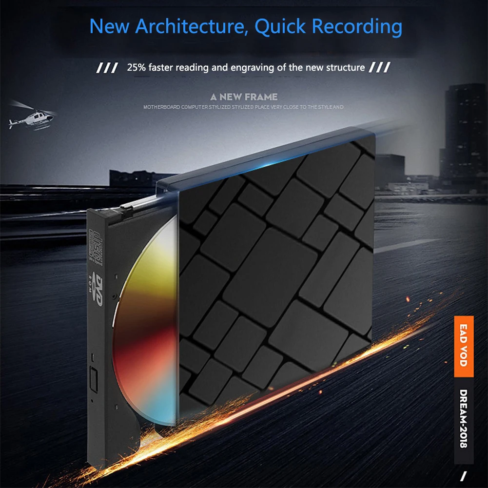 USB 3,0 DVD горелки внешний CD привод Тип C Rewriter портативный аксессуары Ультра Тонкий настольный считыватель компьютерный оптический плеер