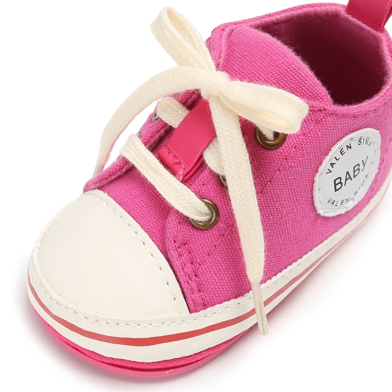 DANNEIS Fashion Canvas Newborn Baby Shoes Infant First Walkers Tollder Lace-up Shoes Baby Girls Boys Sneaker Prewalker 0-18M