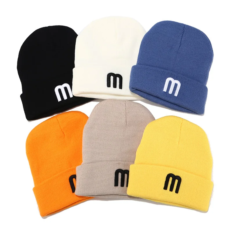 Модная Лыжная Шапка Skullies Beanies M с вышивкой, женская зимняя шапка унисекс, Повседневная Лыжная шапка, мужская вязаная шапка в стиле хип-хоп для женщин