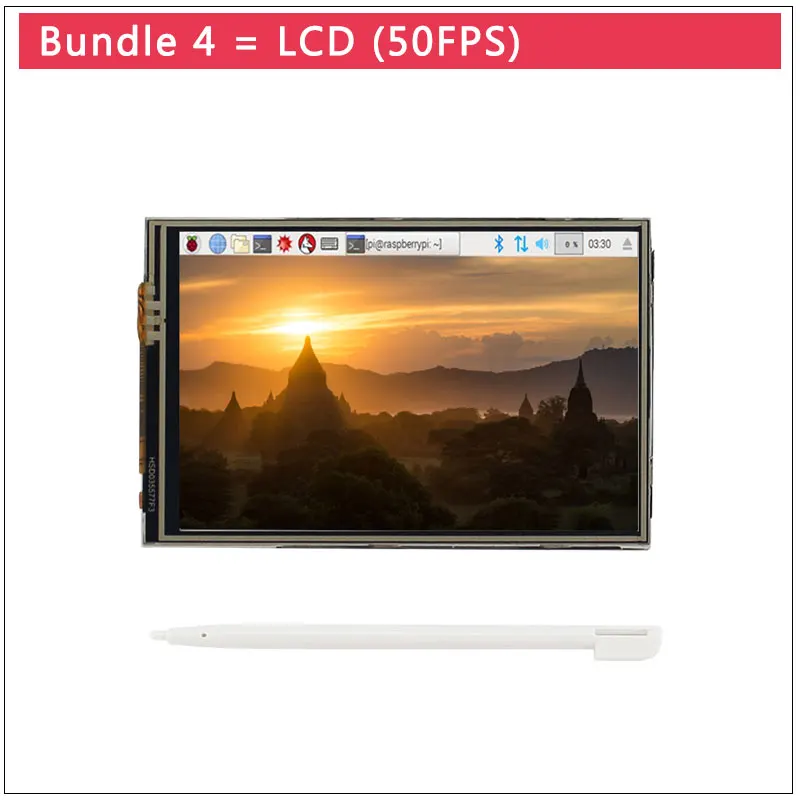 Bundle 4 3,5 дюймов Raspberry Pi 4 Модель B Сенсорный экран 480x320 ЖК-дисплей дополнительно 5/50FPS | акриловый чехол для Raspberry Pi 4 - Цвет: Bundle 4