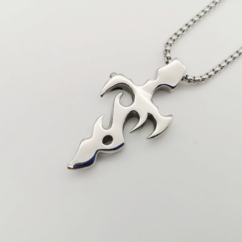 Vintage  creative flame Cross pendant necklace 316L stainless steel Flame cross necklace men women fashion jewelry