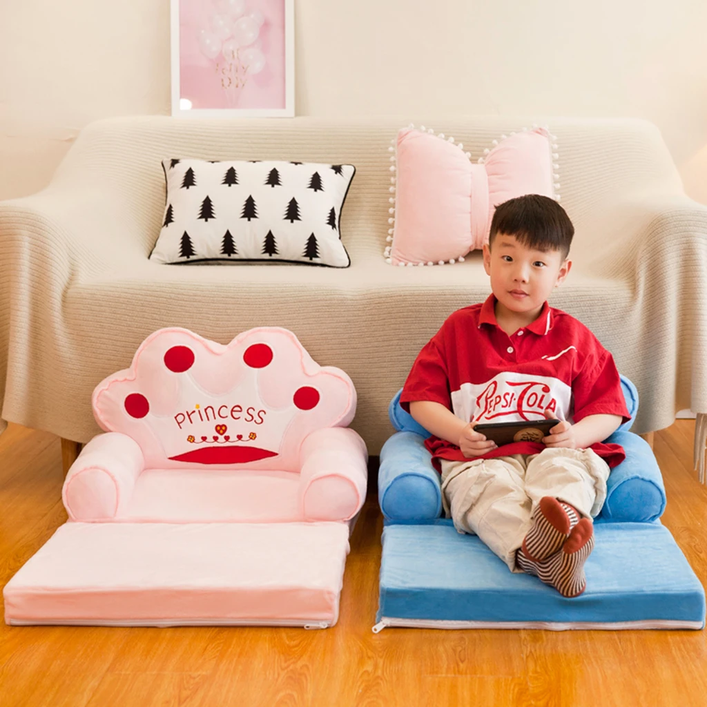 Cartoon Armchair Cover Cute Cartoon Washable Children Fold Sofa Chairs Seat Cover Upholstered Living Room Furniture