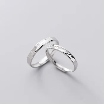 

MIQIAO Rings For Couples Adjustable Wedding Anniversary Gift Pair Engagement 925 Sterling Silver Men Women Fashion Jewelry 2020