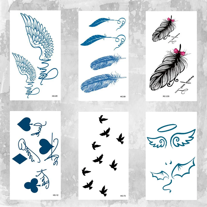 Симпатичные Крылья Ангела красивый боди-арт макияж водонепроницаемый временные татуировки наклейки