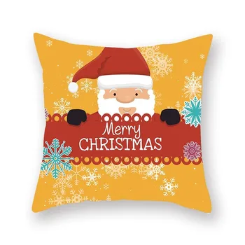

New Christmas Elk Santa Claus Christmas Tree Printing Cushion Home Pillowcase cojines sofa decoracion elegante подушки декор