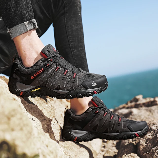 Men's Hiking Shoes Suede Leather Wear-resistant Outdoor Hunting Shoes Men Sport Trekking Walking Mens Tactical Sneakers 6