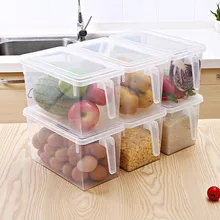 Контейнеры для хранения пищевых продуктов с крышками контейнер для хранения пищевых продуктов сохраняет свежесть коробки для хранения холодильника зерновые бобы Домашний Органайзер