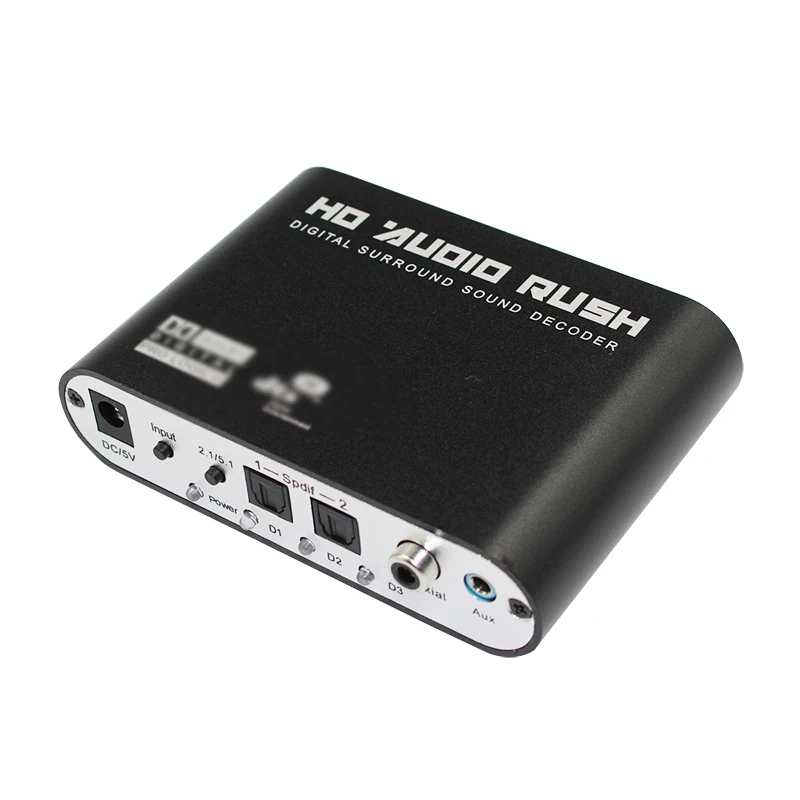 5 шт. Digital AC3 оптические сети к стерео объемный аналоговый HD 5.1 аудиодекодер 2 SPDIF Порты HD Audio Rush для игроки HD/DVD/xbox360