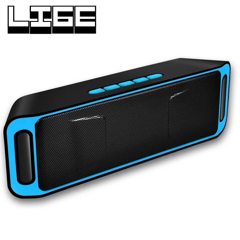 LIGE Новая беспроводная Bluetooth колонка, Портативная колонка сабвуфер стерео открытый динамик водонепроницаемые умные колонки голосовые звонки - Цвет: blue