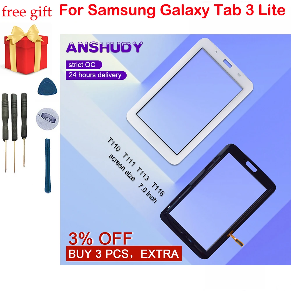 Для Samsung Galaxy Tab 3 Lite 7 0 SM-T110 T111 T113 T116 сенсорный экран дигитайзер панель Замена |