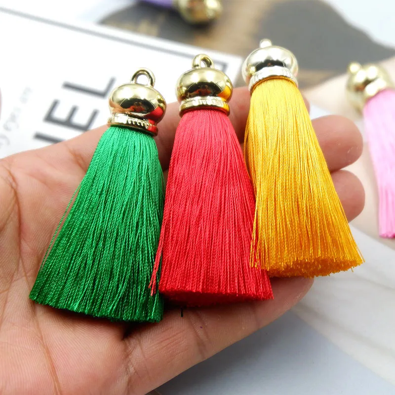 2pcs Handwork Leather Tassel Trim Accessory Pendant Craft Jewelry Making DIY 3cm 