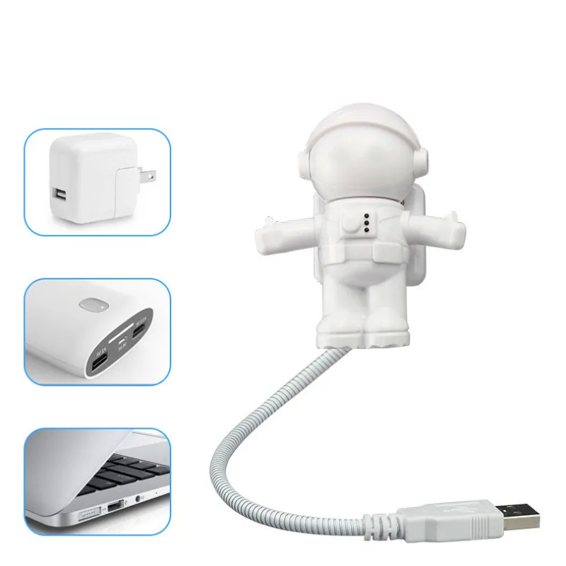 Funny Astronaut USB Gadget Spaceman USB LED Light Adjustable Night Light Gadgets for Computer PC Lamp