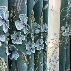 Embossed Embroidery Shading Luxurious Atmosphere Curtains for Living Dining Room Bedroom