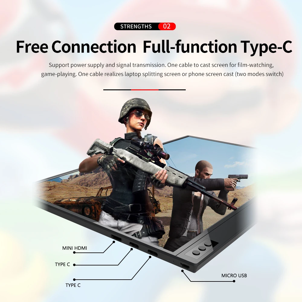 Тонкий портативный hd монитор T bao 15 6 дюйма type c hdmi для ПК ноутбука телефона xbox switch и