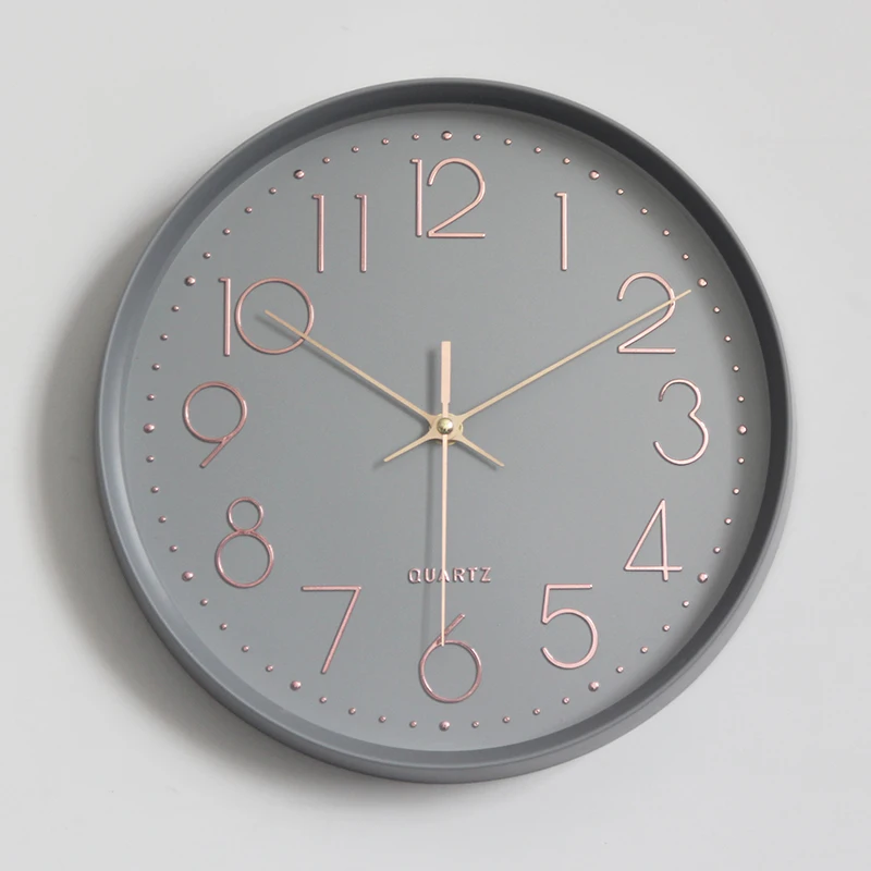 Nordic Decorative Wall Clock Living Room Modern Simple Silence Household Creative Shabby Chic Best Selling Products 60ZB121 - Цвет: Серый