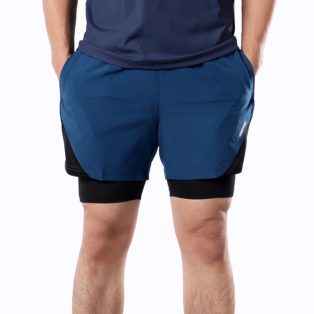 ARSUXEO Men's Running Shorts 2 in 1 with Multi-Pocket Fitness Training Exercise Jogging Workout Gym Sports Pants B208 2