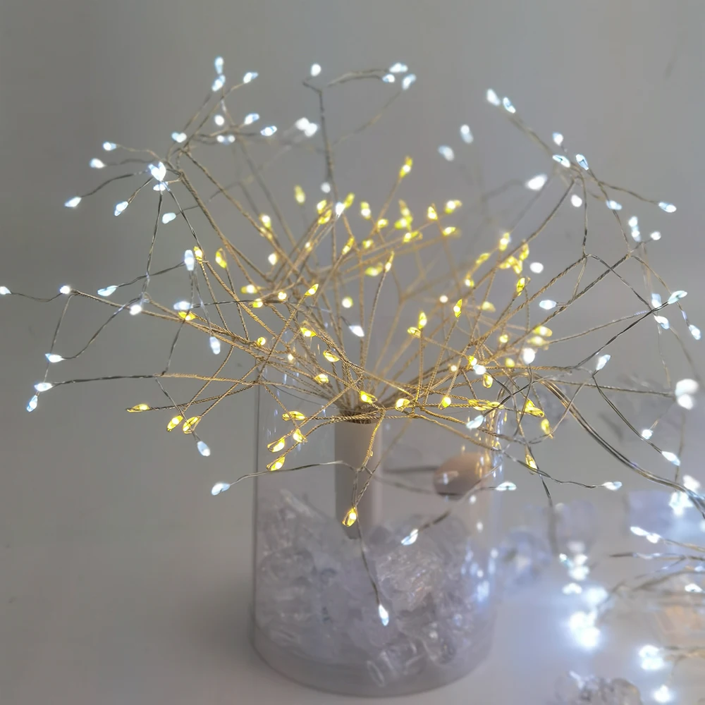 

Led string lights outdoor firework light waterproof DIY Twinkle solar Lamp Wedding Party Christmas Copper Fairy for garden décor