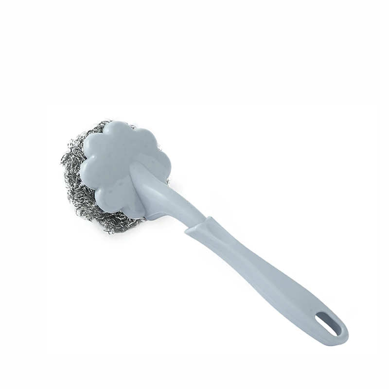

Decontamination Long Handle Plum Blossom-shaped Steel Wire Ball Washing Brush Household Kitchen Stainless Steel Cleaning Ball