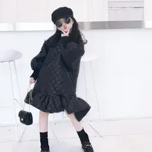 Осенне-зимнее утепленное платье с длинными рукавами в европейском стиле для девочек 100-170 см; рождественское платье для девочек ; одежда для детей