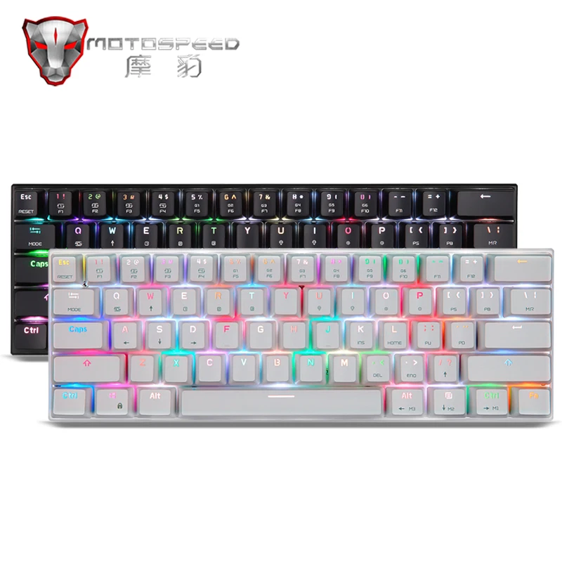 Motospeed CK62 игровая механическая клавиатура Проводная/Bluetooth RGB с подсветкой