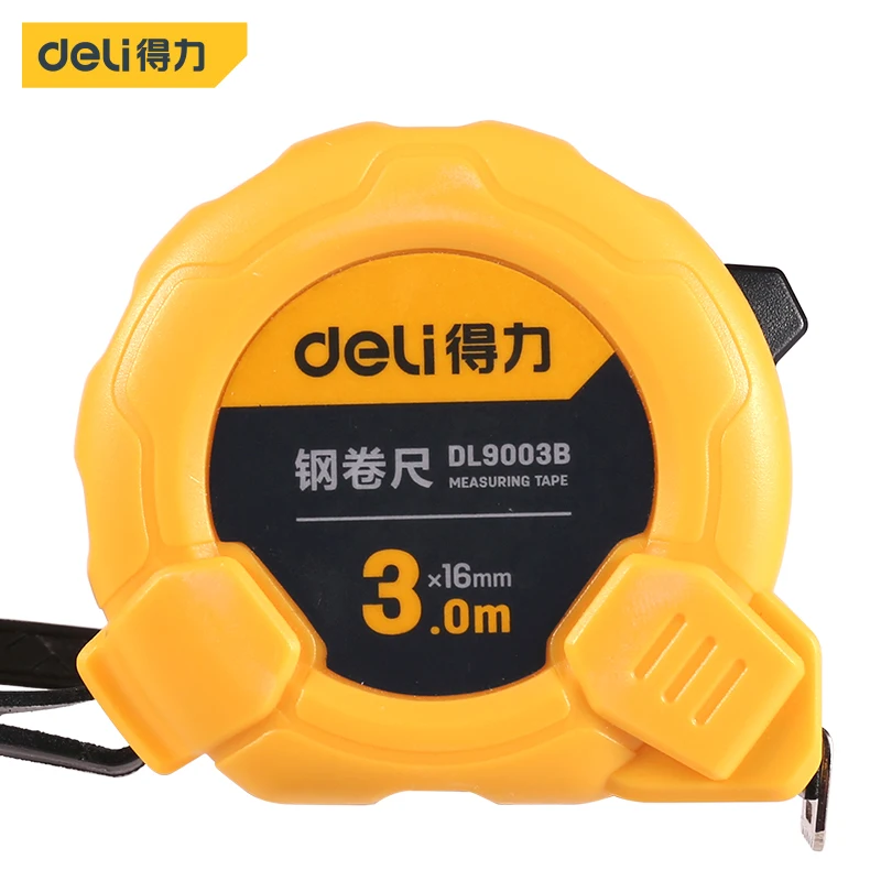 Deli Retractable Ruler Measuring Tape Portable Pull Ruler Metric Gauging Tool High Accuracy Auto Lock Gauging Tape Measure