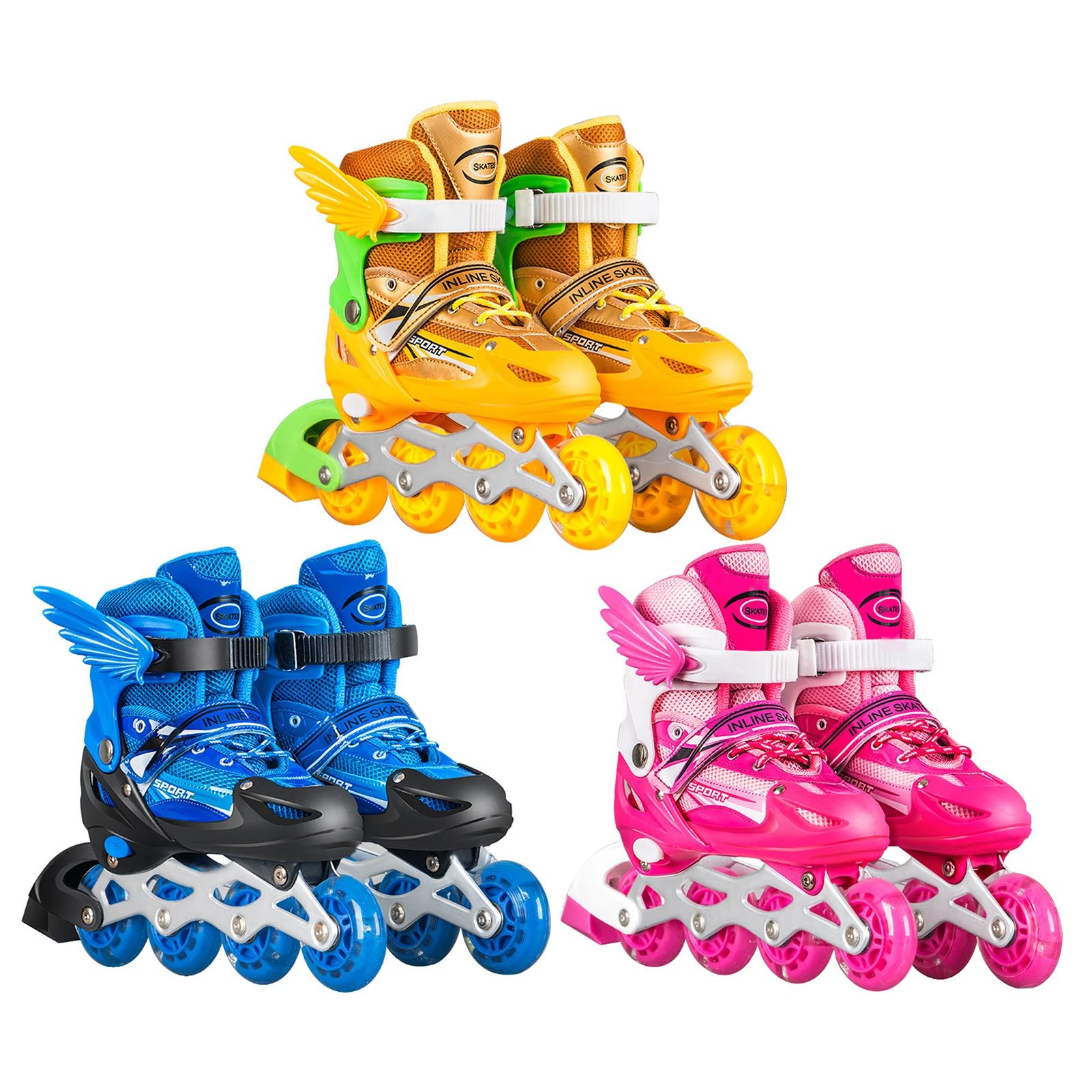 Patines ajustables en Línea para Niños, zapatos profesionales de Slalom para sobre ruedas, patín deslizante seguro con frenado independiente, tamaño 26 42| | - AliExpress