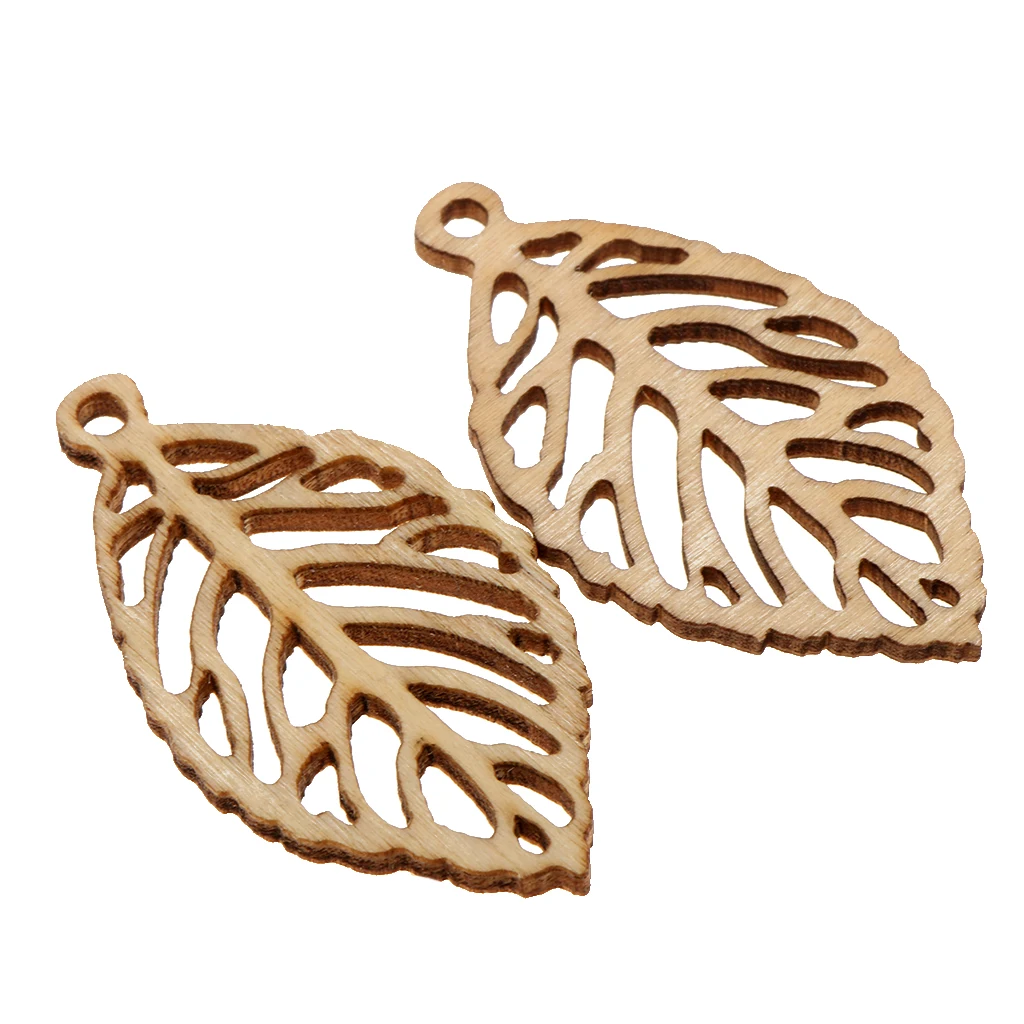 10Pcs Unfinished Wooden Pendants For DIY Earrings Necklace Jewelry