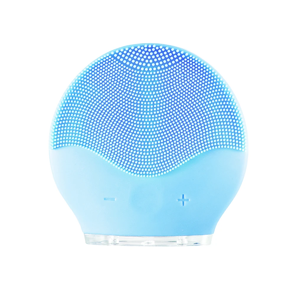 Силиконовый звуковой Вибрационный мини-очиститель, Ультра звуковой электрический очиститель для лица, глубокое очищение пор, Очищающий Массажер для кожи, щетка - Цвет: blue