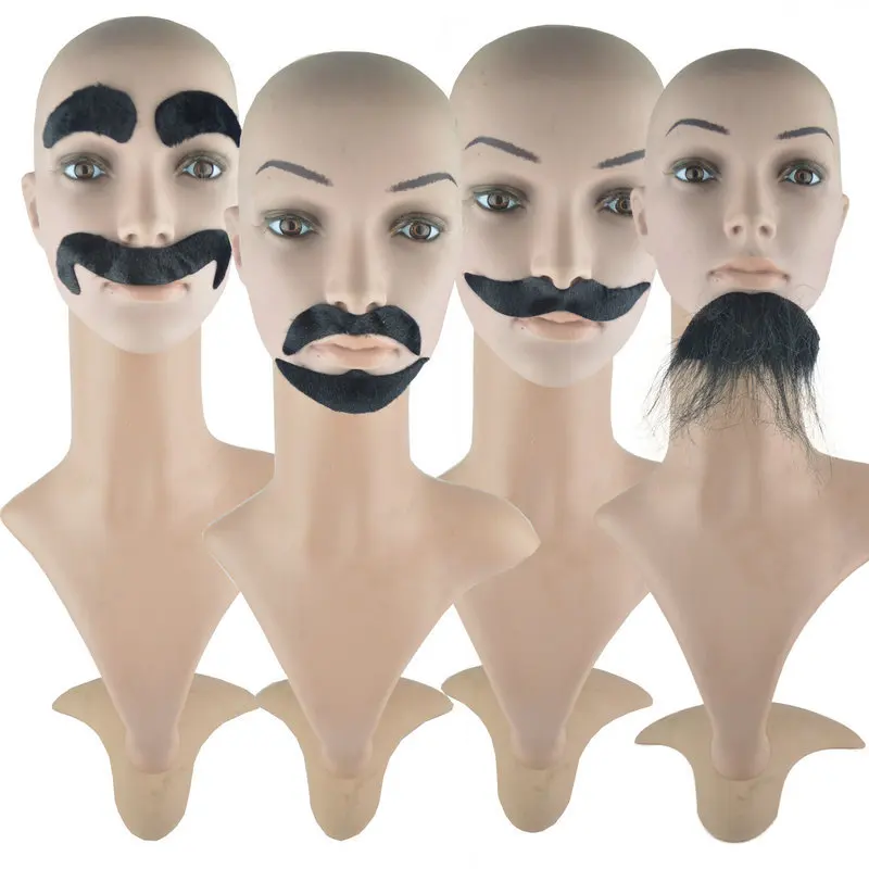 

10pcs Masquerade Party Stage Costume Props Holiday Simulation Four Styles of Fake Beard Men Women Adults 2022 Cosplay