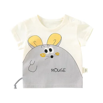 

Pureborn Toddler Unisex Baby Tees Shirt Cartoon Print T-shirt for Baby Girls Breathable Cotton Baby Boy Summer Clothes Tops