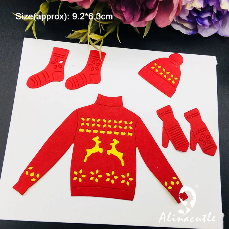Высечки металла высечки свитер комплект одежды шляпа носок рождественские поделки, скрапбукинг бумага ремесло карты художественный резак Alinacraft