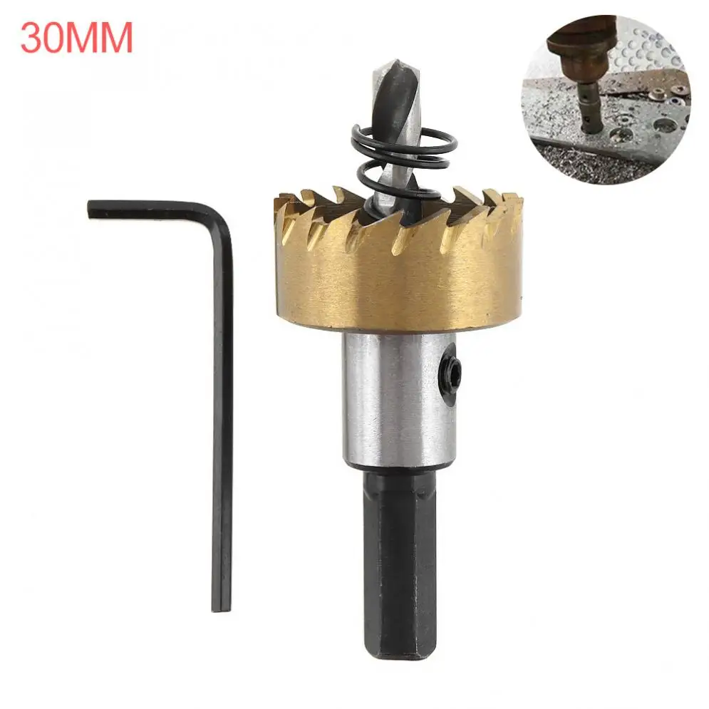 

Hole Saws HSS Drill Bit Drilling Hole Cut Tool with 30mm for Installing Locks Door Knobs High Speed Steel HSS Hole Saw