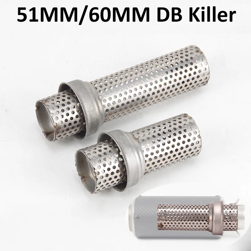 51mm 60mm Universal DB Killer Catalyst Slip On Motorcycle Silencer Noise Sound Eliminator Exhaust Flow Moto Escape Muffler | Автомобили и