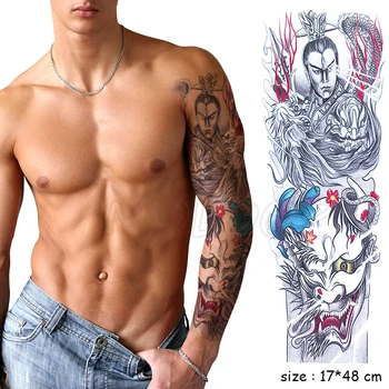

Full Arm Waterproof Temporary Tattoo Sticker Myth Erlang God Prajna Dragon Fake Tatoo Flash Tatto Body Art for Man Woman