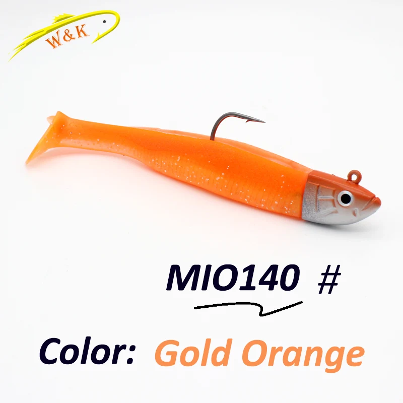 Orange 140 Приманка Minnow T140, набор 45 г, 12 см, Мягкая приманка для ловли на щуку, приманка для ловли рыбы, двойной цвет, наживка из винила, набор из двух штук, мягкие приманки - Цвет: Orange 140