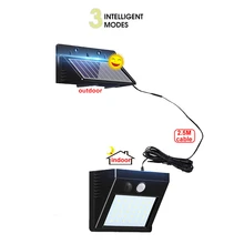 1/4pcs 30 COB LED Solar Powered PIR Motion Sensor Wall lamp Human Body Infrared Light Outdoor Waterproof Home Garden Security Li
