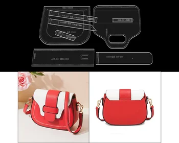 

DIY handmade leather acrylic frame template ladies one-shoulder messenger bag piggy bag version pattern drawing pattern