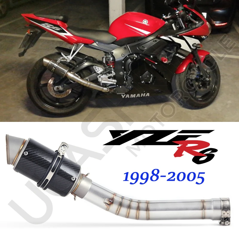 

Выхлопная труба для мотоцикла YZF R6, Слип на Yamaha YZFR6 R6 от 1998 до 2005, выхлопная температура и Соединительный разъем, полный раздел