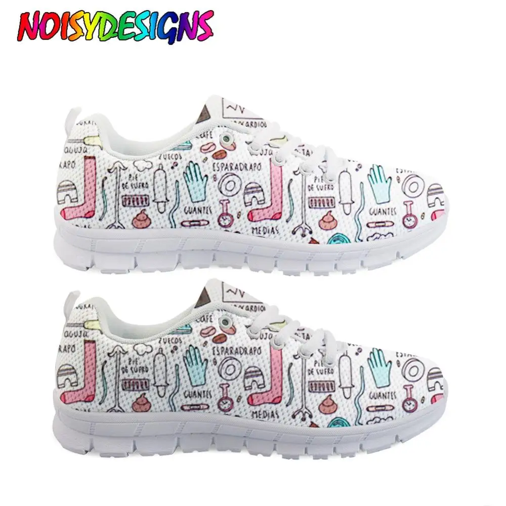 Noisydesigns Dentist Tools Shoes Woman Flats Sneakers Tooth Dental