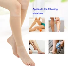 1 Pair Flesh Medical Stocking Elastic Varicose Veins Calf Socks For Woman Fatigue Relief Venous Pressure Pants Leg Sock Slimming