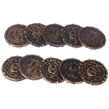 

10pcs Plastic Pirate Treasure Coins Party Props Christmas Gift Game Currency Halloween Party Supplies Children's Toys