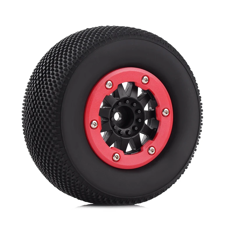 4PCS/Set Rubber Tires&ampBeadlock Wheel Rim for 1/10 RC Short-Course Truck Car Traxxas slash HPI VKAR 10SC | Игрушки и хобби