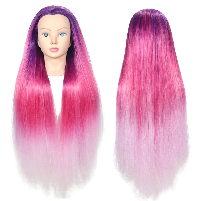 

Training Head with 80cm hair Practice Cosmetology Hair Doll Styling Hairdressing Mannequin Head with desk holder