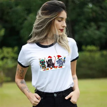 

Star Wars Boba Fett Stormtrooper and Darth Vader Play Hockey Friends t shirt Women Clothes Harajuku Christmas tshirt Female Tops
