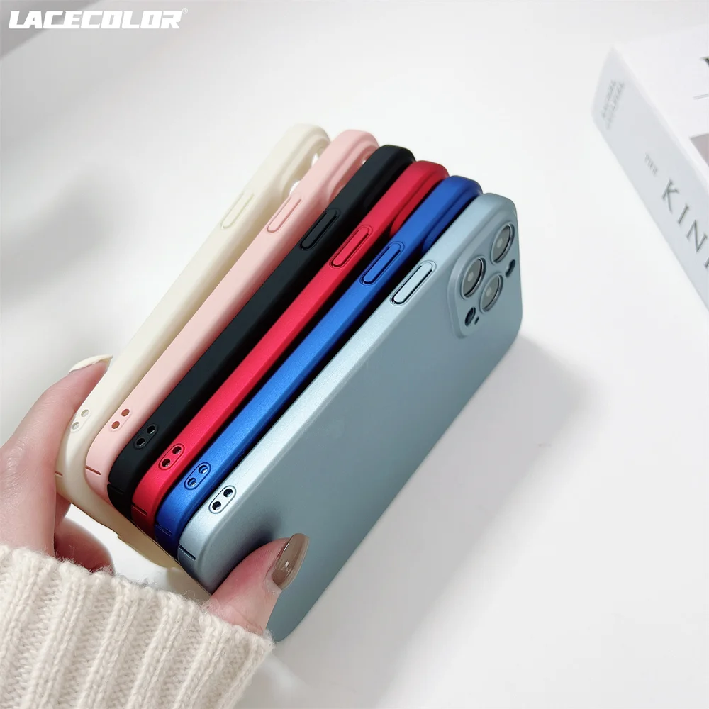 iPhone 14 13 12 Mini 11 Pro Max XR XS X 7 8 Plus SE 3 초박형 충격 방지 범퍼 커버 용 고급 매트 슬림 하드 플라스틱 케이스