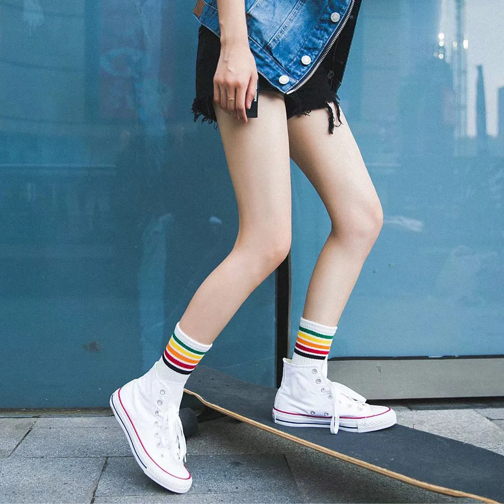 Модные женские носки Харадзюку, повседневные хлопковые уличные женские носки в Корейском стиле, Skarpetki Calcetines Mujer