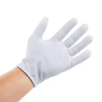 

1 Pairs White Cotton Work Gloves Coin Jewelry Silver Inspection Gloves Handling Work Protector Gloves S M L XL In Stock Dropship