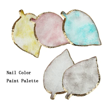 

Natural Resin Leaf Shape Nail Nail Color Paint Palette Holder Drawing Nail Color Palette Mixing Display Stand Nail Art Tools